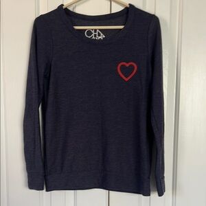Chaser navy Long Sleeve with Red Heart